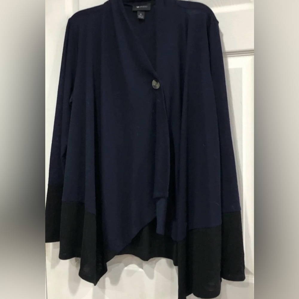 AB Studio Cardigan Wrap XL Navy Blue Flyway